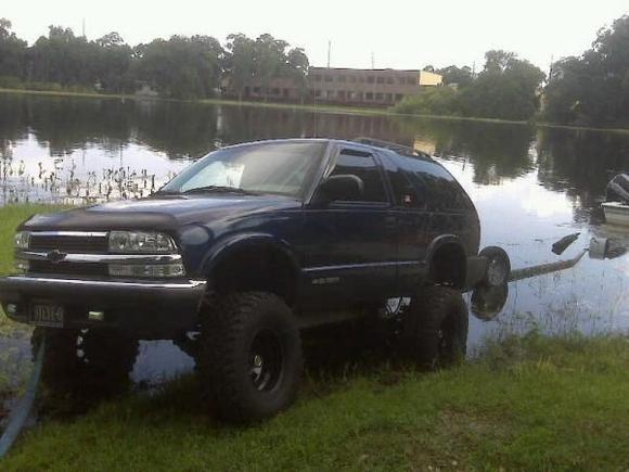 putting the boat on the lake