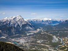 Banff Townsite, Cascade Mountain, Bow Valley and Lake Minnewanka (upper right).