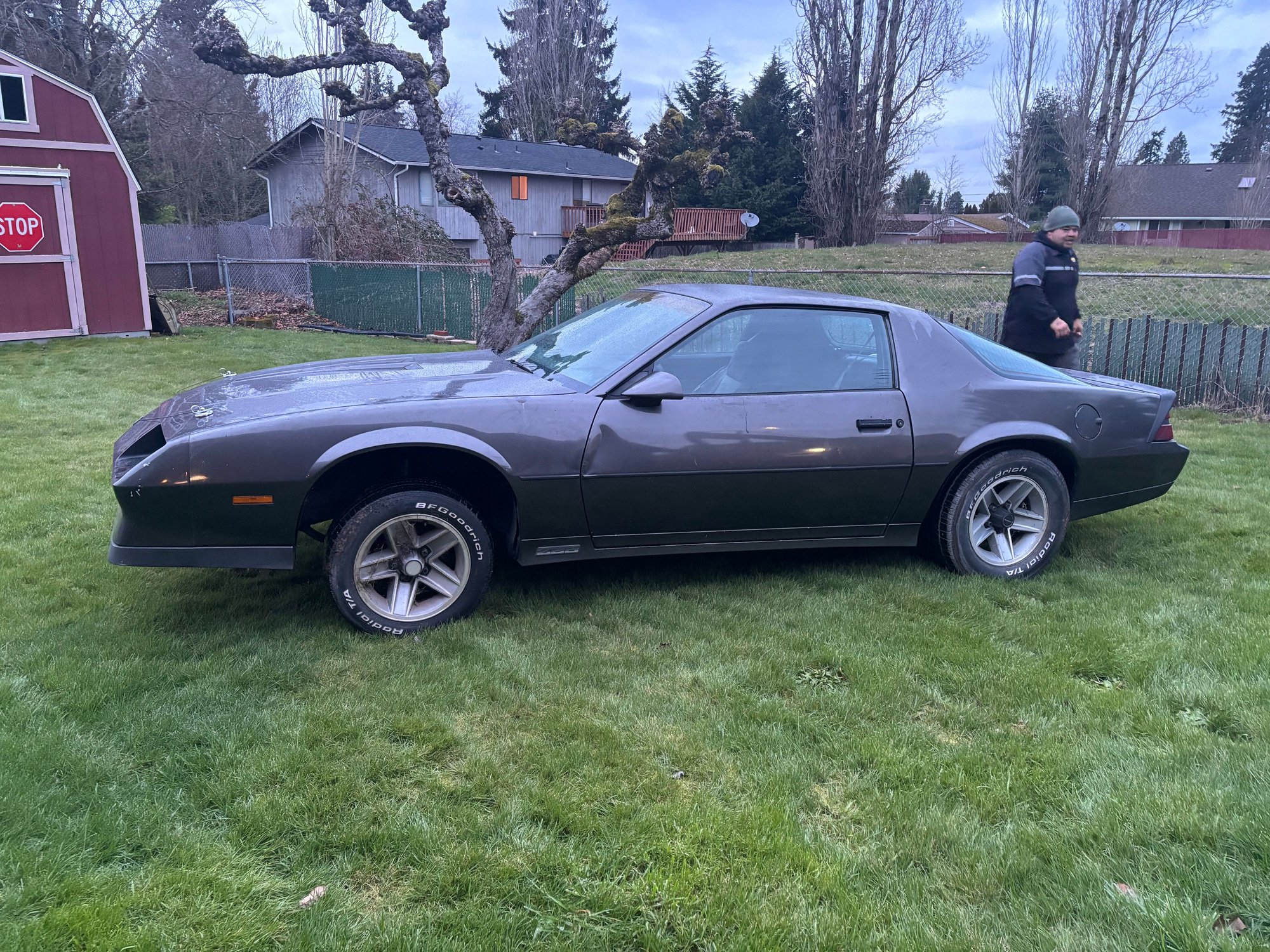 Was told this is an 84 z28 5 speed , vin checks out. I just can�t final any SOLID Color z28 and want to know if this was repainted or a rare solid color. Also I have leather and cloth zebra stripped seats and door panels. Someone please tell me what I have here. It says z28 5.0 H/O on the dash in red decal. Clean title. Owner said it�s original paint.