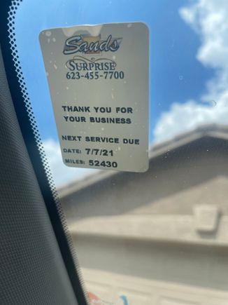 52430 mileage to change oil again back in 2021