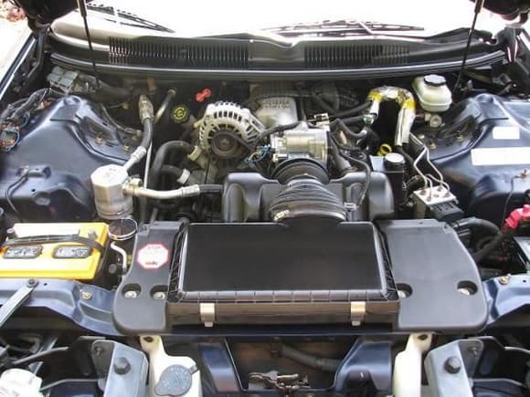 Played around with the stock air lid and added a billet radiator cap after I flushed the radiator.