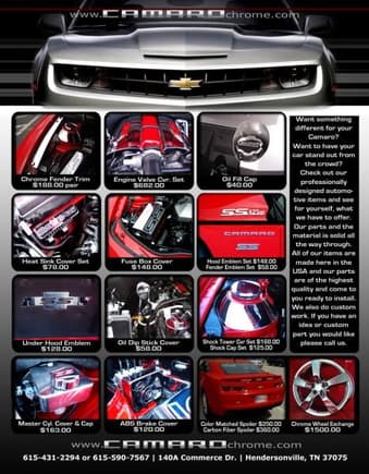 www.camarochrome.com parts brochure