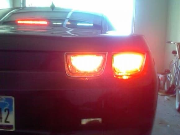 I am using stealth chrome natural red bulbs to keep it red when braking.