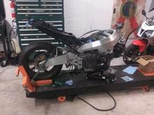 Current state. Waiting on new forks. Then tires and NEW fairings go on!