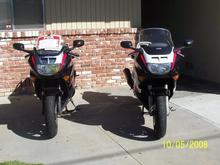 front view of both bikes