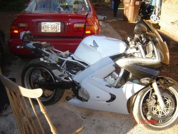 just  put it on the bike to see how it would look(just a side fairing).