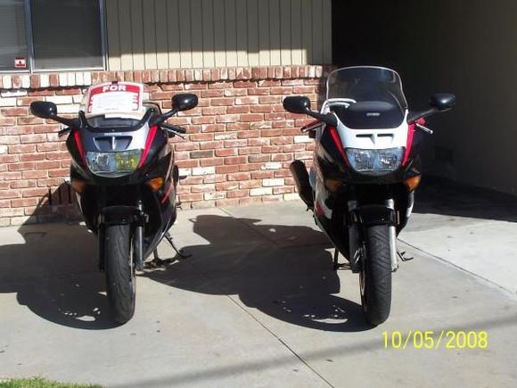front view of both bikes