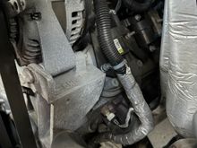 Left side of engine 