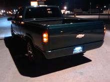 with chevy emblen at night