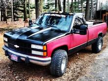 Test run on a paint job. Black top and bottom body lines with a red center is my end goal.