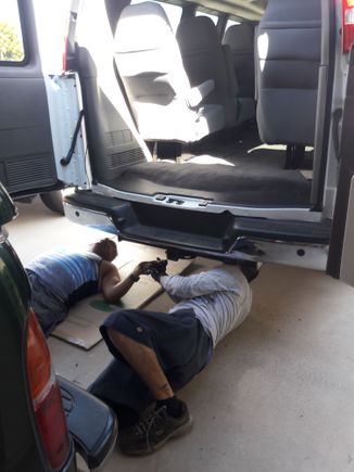 Dad and son teamwork
