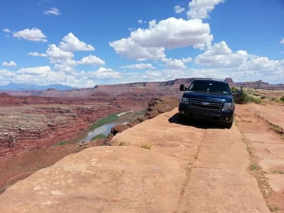 Outside of Moab, UT.  Parked at the edge of a 300-ft cliff.