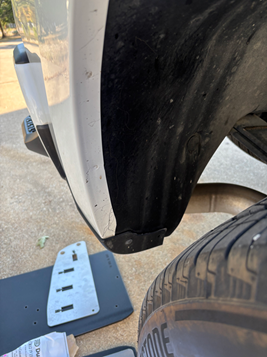 Passenger wheel well prior to install