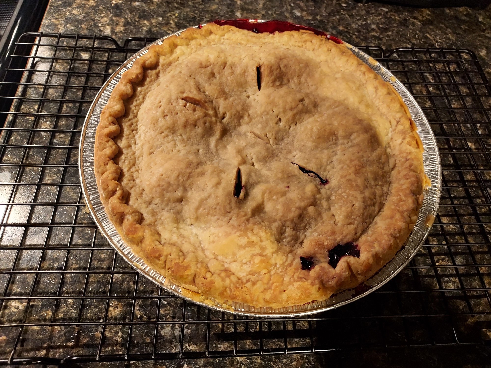 Marie Callender's Razzleberry.  I'm not having any tonight, I like it better cold.  I'll start in on it tomorrow.