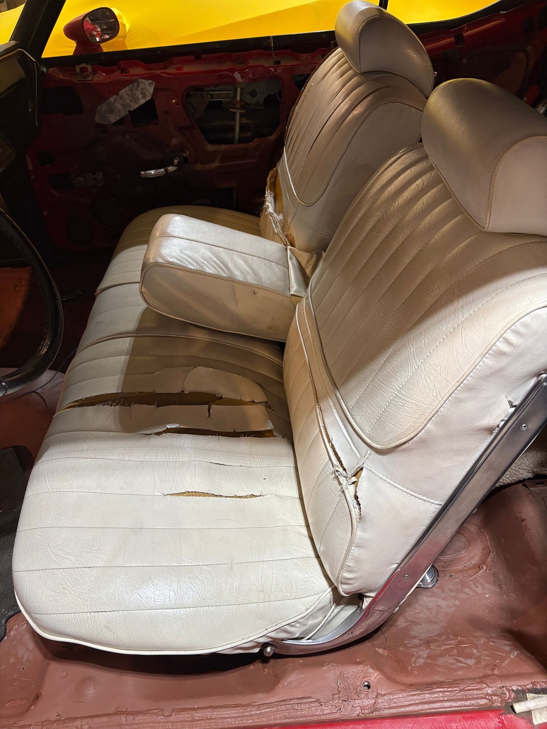 Front seat was a disaster.  Arizona sun killed it, I think?