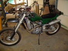 1967 BSA Victor Frame with 2003 Husaberg 470 6 speed electric start overhead cam singlew/modern suspension