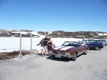 1971 Olds Cutlass on trip from Oslo to Bergen on The Eagles consert. Look at the snow close to the road :)