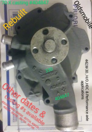 Various '70 X casting # 404847 pumps available
