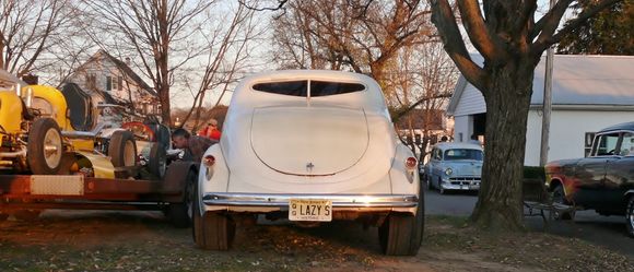 autumn 2011, my '36 stude's lazy ass at rich conklin's 'world famous hot rod farm' [radir wheels] car show in montville, nj... 'lazy s' was actually a popular nickname/slang for a stylized 's' in studebaker's marque logo from 1940s...