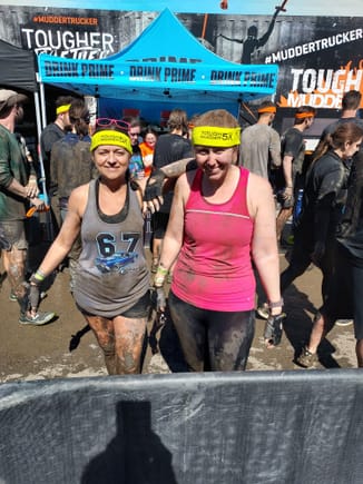 Two Tough Mudders (Motha's)!  Pretty proud of them both!  My wife and daughter both said the two  Ice Bath obstacles were the worst.  It was only about 70° and a steady 15-mph breeze.  They froze their arses off after coming out of those.
