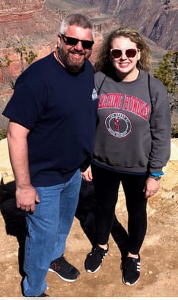 My wife and I at the Grand Canyon last summer. Do I LOOK like someone who would have been of car buying age in 1969?  Gotta go, Matlock will be in soon!