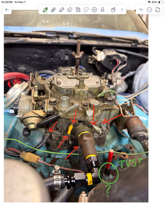 The pencil is correctly a plug for something that looks like was broke off but it is a port through the manifold