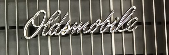Close up of the front grill Logo.
