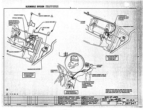 Reverse light switch from assembly manual 1965 cutlass