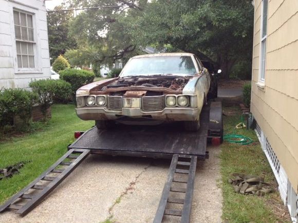 the delivery of the car... I had the car trailered to the house from about 3 miles away.