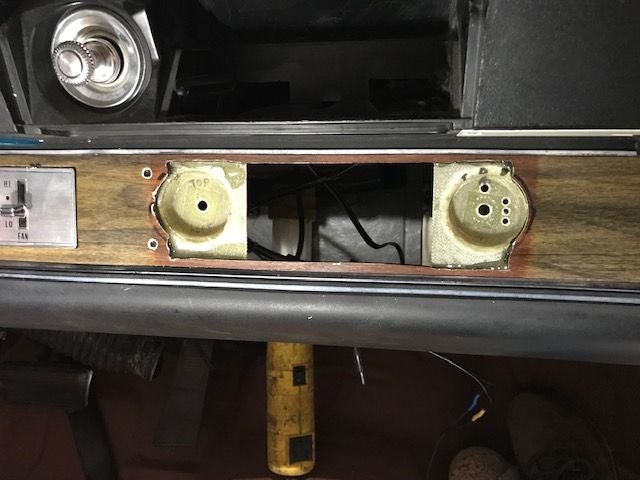 Left recess is drilled for the front rear speaker fader control.