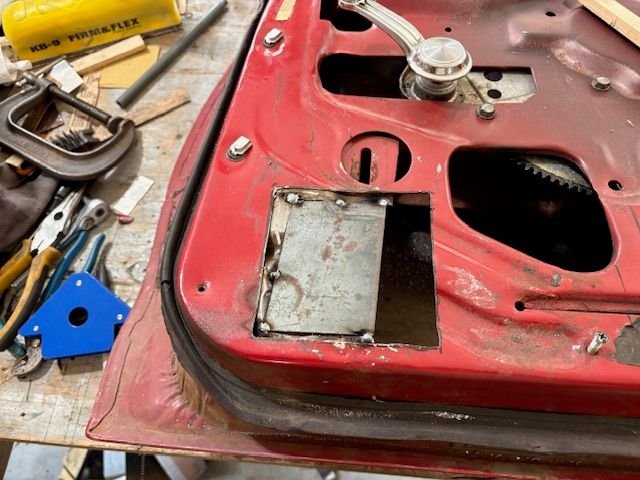 I trimmed up the ragged edges and fit up a piece of 12 gauge to restore structural integrity.