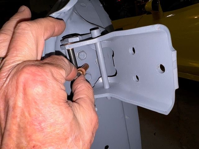 The hinge leaf that attaches to the door will get one Location Hole.  In a position that will be accessible with the door in the fully open position 