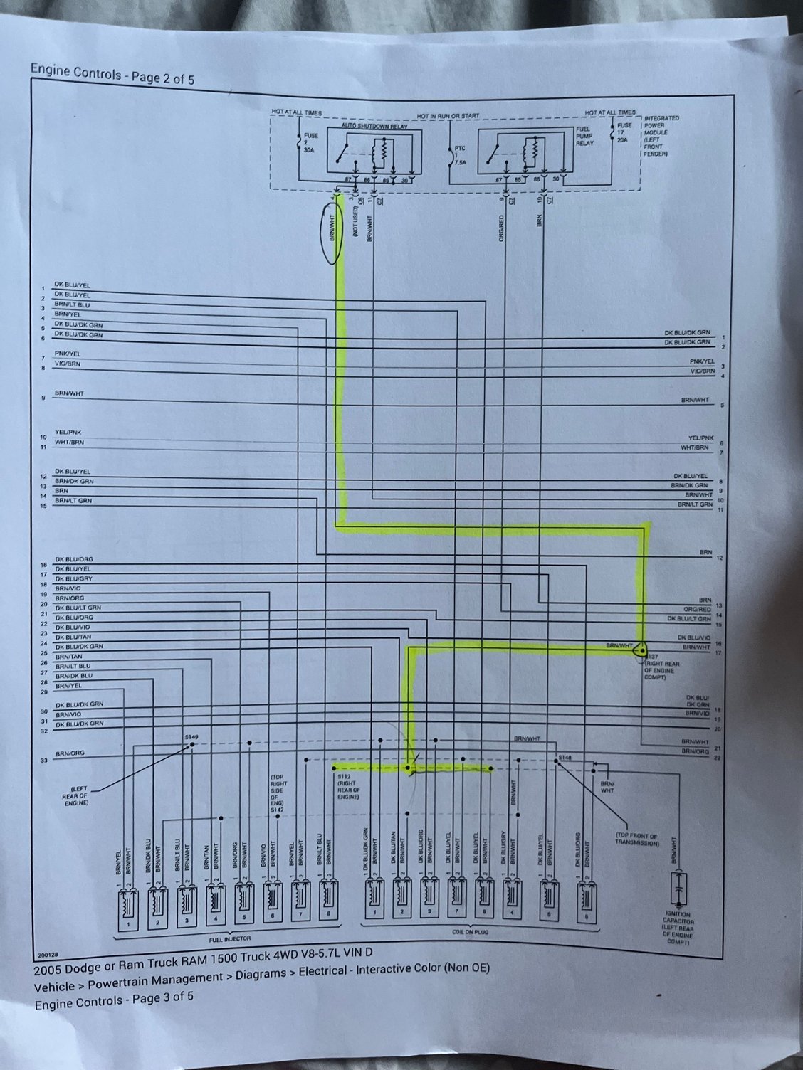 Wiring diagram highlighted in yellow is I think what I need 