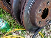 Old rotors and pads from front end 