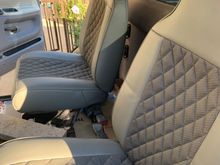 Dry fit of the seats, thinking about replacing the center seat, with a custom console.  I have some red oak left over from another project.   I ran some 14 gauge wire to the rear for some additional 12 volt outlets. 