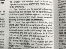 Spindle nut torque instructions for seating front wheel bearings on 1994 thru 1999 2WD models.