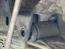 Before ratchet strap with rear shackle bolted in and passenger side leaf springs bolted in. 