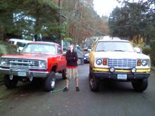 The yellow one is one of the parts truck's that now is in a millon pieces.