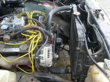 removed stock fan and shroud, ordered 17" Electric fan from Jegs to replace it....little more room in engine bay.