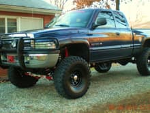 Now.....Added a RCD six inch suspession lift.....Duel rough country shocks.....Duel sterring stablelizers......
 37&quot; super swampers M'16 tires on 15's american racing rims......