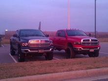 side by side to the exact same lift and suspension of a buddy's 2500