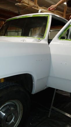 Primer on the driver side panel