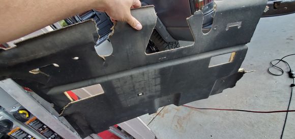 The factory insulation panel "removed"