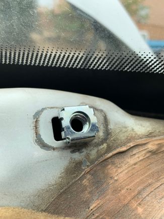 To install the dash against the firewall I threw away the poor quality plastic fittings and went with some cage nuts purchased from Ace.  These take a 5/16th bolt and hopefully will provide a stronger connection.