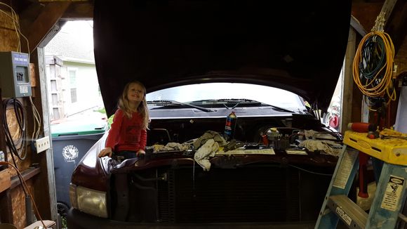 Got my little boy learning how to be a grease monkey! He's helping me with the tune up in this pic.