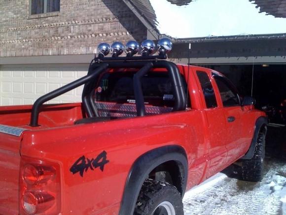 roll bar with truck bed coating