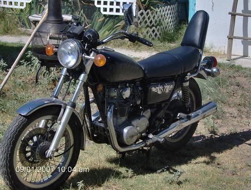 1977 Yamaha XS650 when done with restoration. Bored out engine, new uphostry, lots more.