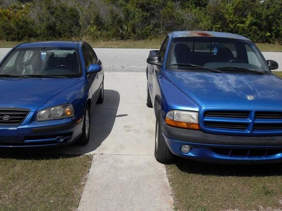 my 98 dakota sport v6...then my wifes elantra gt. and yes we like blue