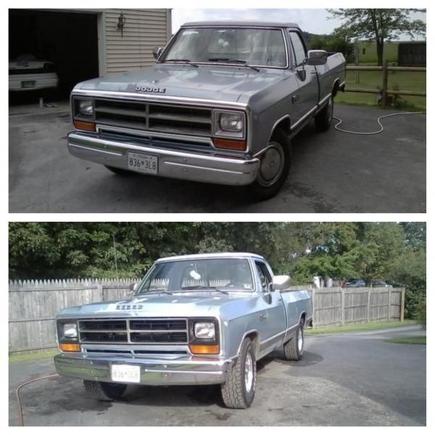 before and after some work.