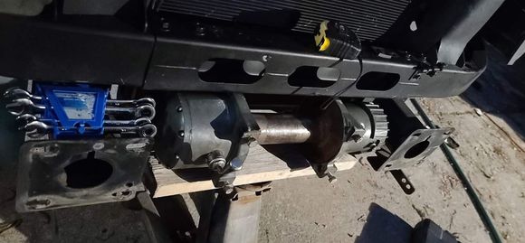 I had to clock the gearbox on this winch to allow the free spool lever to be accessible, I am going to try it like this, but if it's too difficult to get to, I will re-clock the gearbox to have it accessible from underneath the front bumper